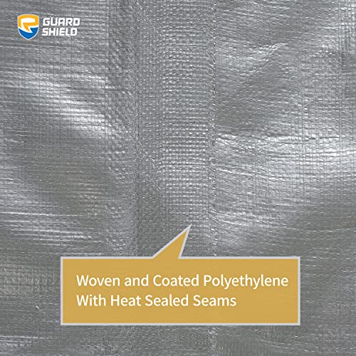 GUARD SHIELD Tarps Heavy Duty Waterproof 10x20 Feet Silver/Black Poly Tarp Cover Outdoor Thick UV Resistant Tarpaulin with Grommets 10mil (2-Pack) - color: Silver/Black, size: 10x20 (2-Pack)