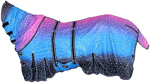 Challenger Horse Light Summer Spring Airflow Mesh Fly Sheet Removable Neck Galaxy 73157 - color: Galaxy, size: 64 inches