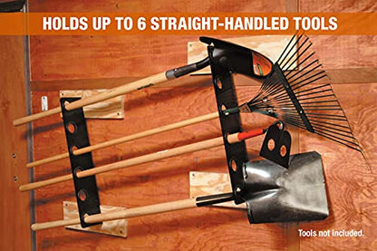 Buyers Products LT37 Hand Tool Rack for Enclosed Landscaping Truck Trailers & Garage or Shed Walls Holds 6 Tools, Heavy Duty Steel, Made In the USA, Lawn Care Equipment, Landscape Tools