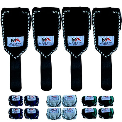 Majestic Ally Fleece Polo Leg Wraps for Horses, Black, Set of 4 - color: Black