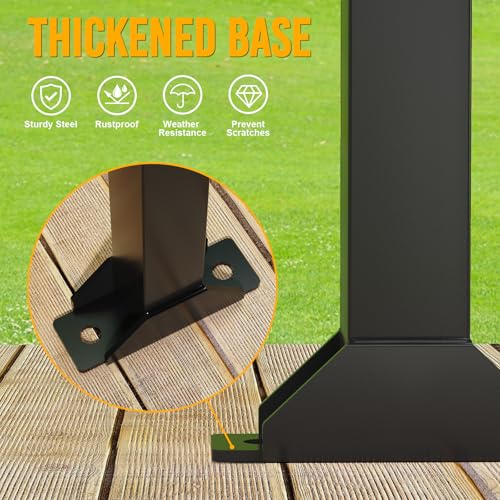 Trailer Tool Rack Shovel Holder with 6 Tool Holes, Classical Black - color: Classical Black