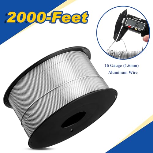 Gisafai 2000 ft 16 Gauge Aluminum Wire for Electric Fencing - size: 2000 ft 16 Gauge