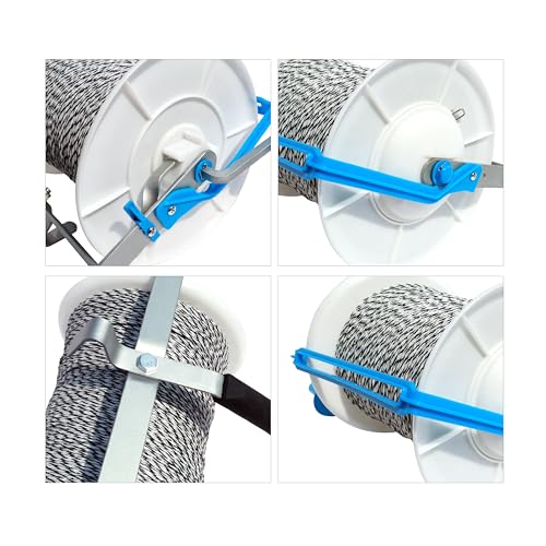 Electric Fence Maxi 3:1 Geared Reel with Reel Guard Prewound 3280ft 6 Strands Polywire PK1 - size: 3280 ft x 1 Maxi Reel w/Guard