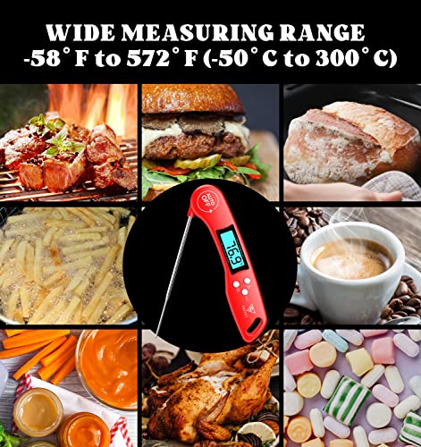 DOQAUS Digital Meat Thermometer, Instant Read Food Thermometer for Cooking - color: Light Red, size: 1 Pack (4.6 Inches Probe)