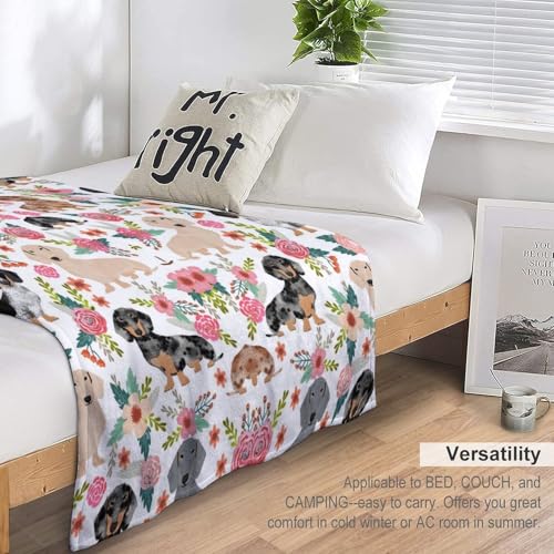 Dachshund Dog Fleece Throw Blanket for Couch Adults Teens 40" X 50" - color: Dachshund, size: 40x50 inch