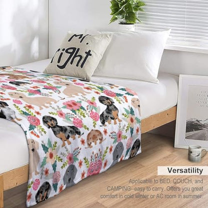 Dachshund Dog Fleece Throw Blanket for Couch Adults Teens 40" X 50" - color: Dachshund, size: 40x50 inch