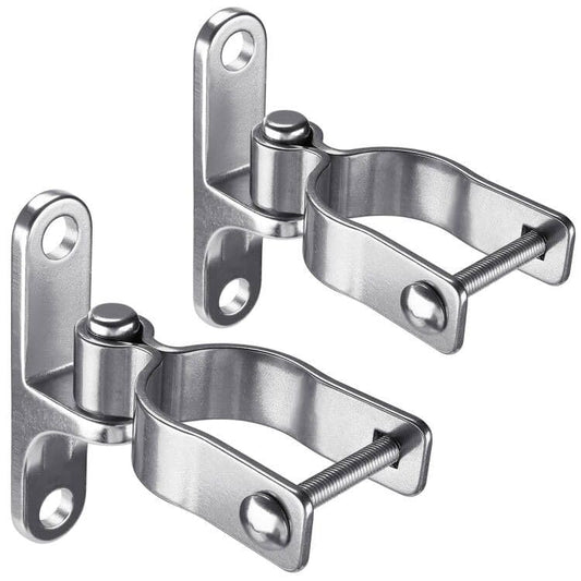 Insaga 2Pack Heavy Duty Wall Mount Gate Hinges, 304 Stainless Steel Chain Link Fence Gate Hinges for Farm, 1-3/8" Pipe Gate Hinge with 5/8" Pin, T-Post Gate Hinge Kit for Wooden & Metal Fence - size: 1-3/8''-2Pack