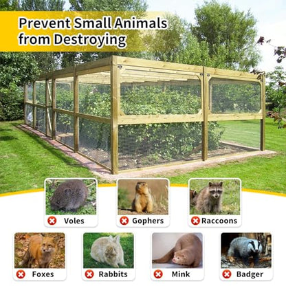 Hardware Cloth, Galvanized Chicken Wire Fence, 19 Gauge Vinyl Coated Wire Mesh Roll, Black Welded Wire Fencing Roll Gopher Wire Mesh Roll for Garden Fencing Rabbit Snake Wire (Black 16IN 10FT) - color: 16" x 10' Black