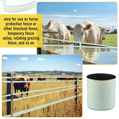 1 Roll 3/4 Inch x 2000 ft Electric Fence Tape Polytape, Green - color: Green, size: 3/4 Inch X 2000 ft