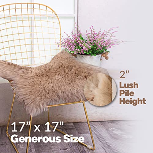 Natural Sheepskin Chair Pad, Non-Slip, Taupe, 1 Pack - color: Taupe, size: 1 Count (Pack of 1)