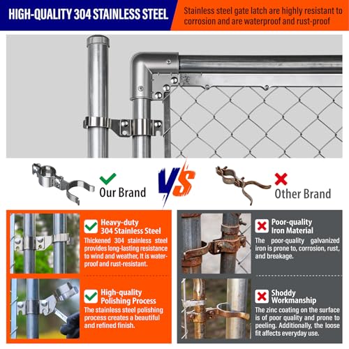 Heavy Duty Stainless Steel 1-5/8" x 1-7/8" Chain Link Fence Gate Fork Latch with Hole for Padlock（Fit 1 5/8" Gate Frame） 1Pack - size: 1-5/8''x1-7/8''-1P