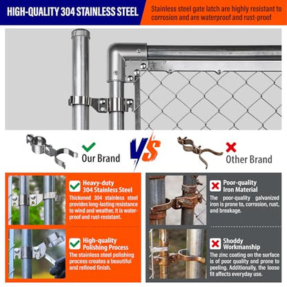 Heavy Duty Stainless Steel 1-5/8" x 1-7/8" Chain Link Fence Gate Fork Latch with Hole for Padlock（Fit 1 5/8" Gate Frame） 1Pack - size: 1-5/8''x1-7/8''-1P
