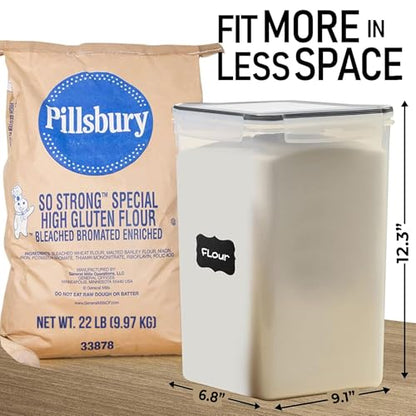 2 PC (8.5L/ 287 Oz) Extra Large Flour Sugar Storage Containers with Lids - color: Black