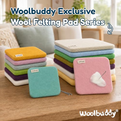 Woolbuddy Needle Felting Mat 10 x 10 x 1.5 Inch (White), Pure Wool Felt Pad - color: White