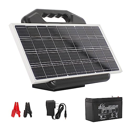 S1500 1.5 Joule Solar Electric Fence Energizer for Livestock, Horses, Cattle, Sheep - 50 Miles, 15W Solar Panel, Easy Installation - size: S1500