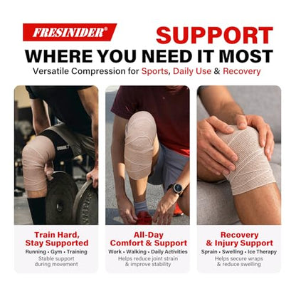 FRESINIDER Premium Elastic Bandage Wrap 3 Inch, 24 Pack, Hook and Loop - color: 24 Pack X 3 Inches