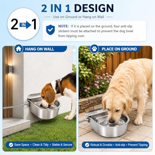 BWOGUE Automatic Water Dispenser for Dogs,1Gal Outdoor Automatic Water Bowl