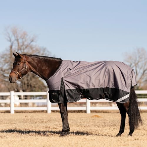 PROFESSIONAL'S CHOICE 1200D Ripstop Horse Turnout Rain Sheet - color: Charcoal, size: 68"