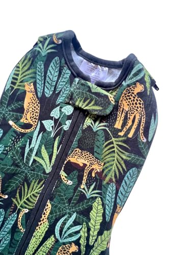 Woombie Grow with Me Baby Swaddle - Convertible Self-Soothing Swaddle Fits Babies 0-18 Months - Expands to Hands-Free, Legs-Out Wearable Blanket - Jungle Jaguar - color: Jungle Jaguar, style: Grow With Me