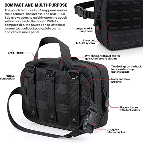 LIVANS Medical Bag, First Aid Bag Empty for Emergency & Trauma Kits - color: Black