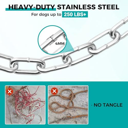 Heavy Duty Dog Chain for Yard, 40 FT Galvanized Chain Leash, 4 mm - size: 0.16 in x 40 ft