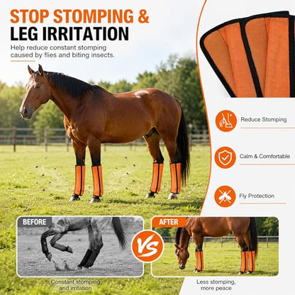 Set of 4 Horse Fly Boots,Reduce the Number of Mosquitoes Landing