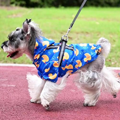 PUPTECK Dog Raincoat with Hood & Harness Built-in, Waterproof Dog Rain Jacket Slicker Poncho Reflective Vest Clothes for Rainy Snowy Winter Cold Days, Blue Duck M - color: Blue, size: M (Back 15", Chest 22.5", Neck 16")