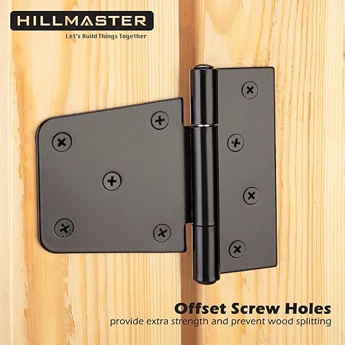 HILLMASTER 3.5 Inch Heavy Duty Gate Hinges Fence Door Hinges Durable Black Gate Strap Hinge for Indoor Outdoor, Gate Hardware Kit for Shed,Wooden Fences,Vinyl Fence Gate,Barn Door,Garage,2 Pack - size: 2 Pack