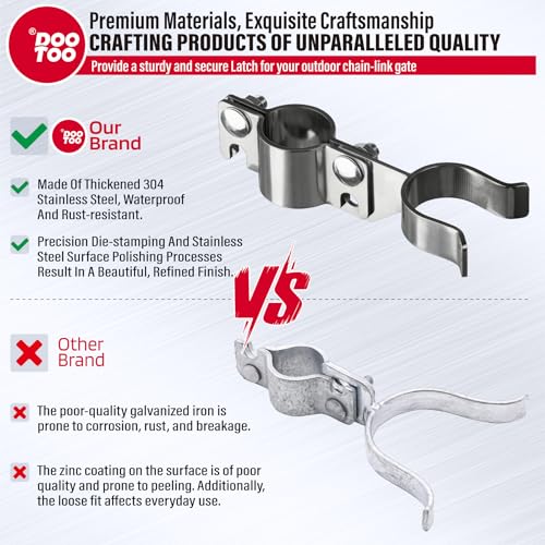 Stainless Steel 1-3/8" x 1 5/8" Chain Link Gate Latch （Fit 1-3/8" Gate Frame）, Heavy Duty Chain Link Fence Gate Fork Latch with Hole for Padlock 2Pack - color: 1-3/8"x1-5/8"