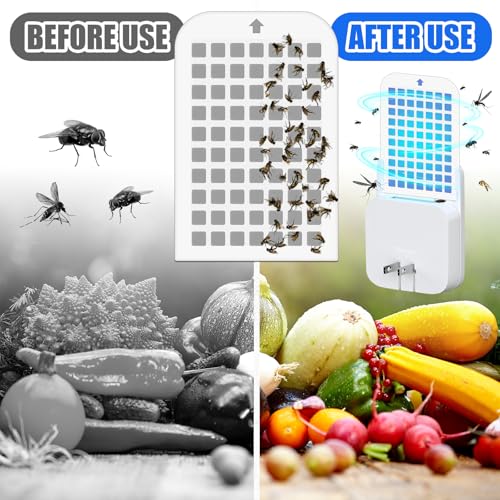 Qualirey 30 Pack Flying Insect Trap Refill Sticky Card Plug Refill Replacement, 1:1 Size