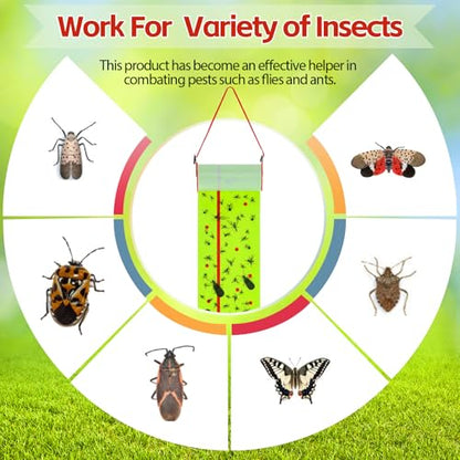 15 Rolls Sticky Fly Trap 30 ft Each, Fluorescent Green - color: Fluorescent Green