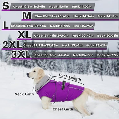 Lelepet Dog Winter Coats for Small Dogs Dog Jacket with Adjustable Buckle - color: Purple, size: S
