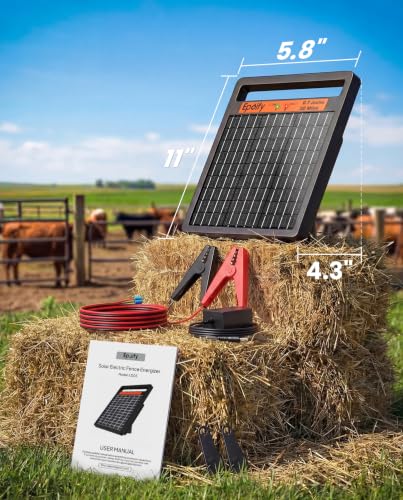 Solar Electric Fence Charger 0.7J for Poultry Livestock, 30 Mile