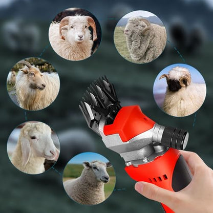Cordless Electric Sheep Shears, Professional Heavy Duty Shearing Clippers 550W Brushless Motor 2800RPM Animal Grooming Clippers Farm Livestock Haircut Trimmer for Ma-kita 18-21V Batteries (Tool Only)