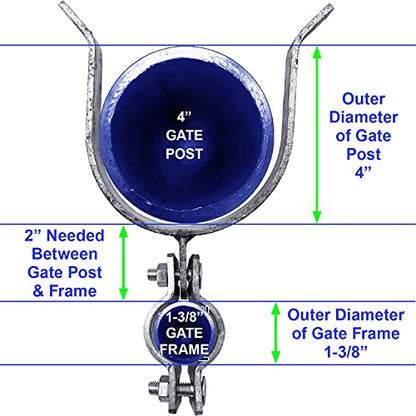 Jake Sales - 1-3/8 In x 4 In Chain Link Fence Gate Fork Latch - Fence Gate Latch - Galvanized Fence Gate Latch with Hole for Padlock - size: 1-3/8" x 4"