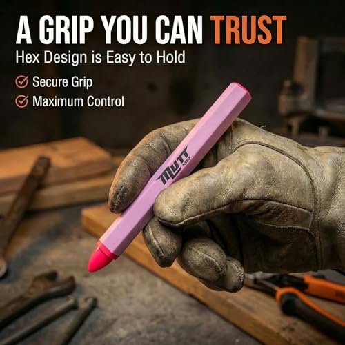 Mutt Tools Pink Lumber Crayons 12 Pack - Construction Crayon - color: Pink