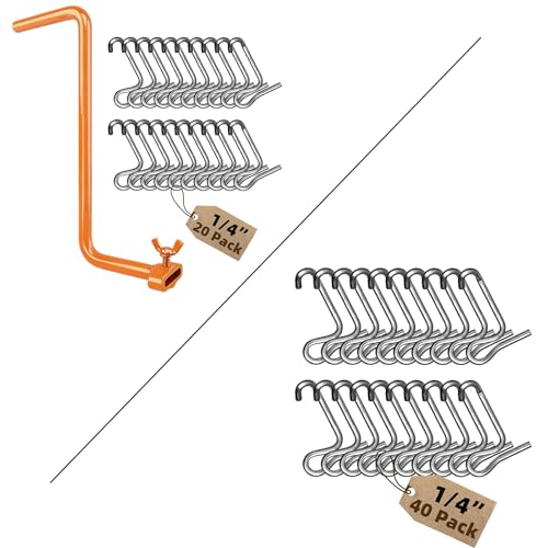 1Pcs Tighteners Handle,20 Pcs Fence Wire Tightener+40 Pcs Fence Wire Tightener Clips