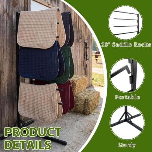 8-Tier Saddle Pad Rack, Freestanding Horse Tack Storage Stand