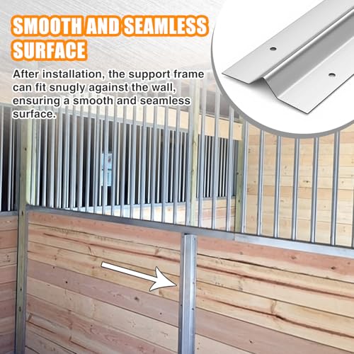BreezeHug 6 Pcs 7ft Horse Stall Wall Stiffeners Stainless with 180 Screws | Steel for Horse Stall Side Walls and Partitions Easy Installation