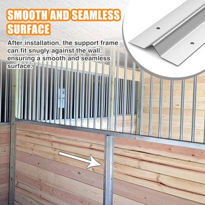 BreezeHug 6 Pcs 7ft Horse Stall Wall Stiffeners Stainless with 180 Screws | Steel for Horse Stall Side Walls and Partitions Easy Installation
