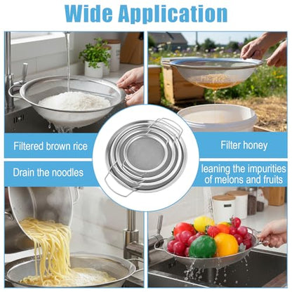 4pcs Paint Strainer Stainless Steel 60 Mesh Extra fine mesh Strainer strainers Fines meshs Large fine meshs strainers Fits 5 Gallon Paint Bucket Filter Tool Insert