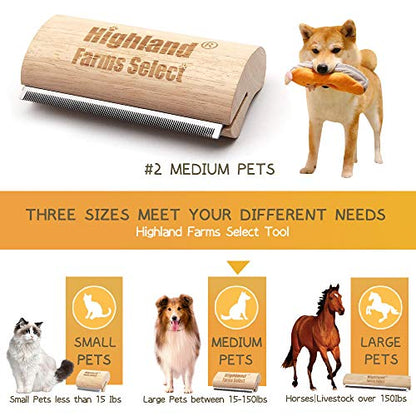 Professional Deshedding Grooming Tool for Dogs & Cats,Wood Pets Groomer 5In - color: L