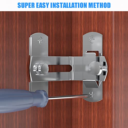 L'aimefois 90 Degree Flip Barn Door Lock, Protect Privacy, Silver - color: 2 silver