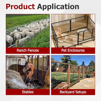 findmall Heavy Duty 2 Way Farm Gate Latch 2 Pack Fence Gate Accessory for Metal Gates Livestock Areas Horse Corrals Ranches and Farms with Mounting Screws and Directions