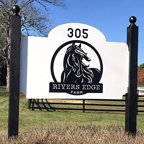 RealSteel Personalized Horse Ranch Sign - Custom Metal Farmhouse Western Wall Art, Rustic Barn & Stable Name Sign, Indoor Outdoor Steel Decor, Unique Gift for Horse Lovers, Ranch & Farm Homes
