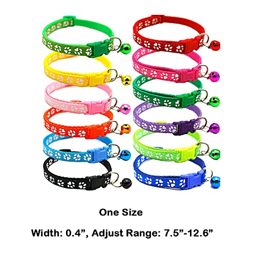 Love Dream Puppy ID Collars for Litter-12pcs Soft Nylon Whelping Collar Set - color: Paws, size: Small(7.9 Inch -12.6 Inch )