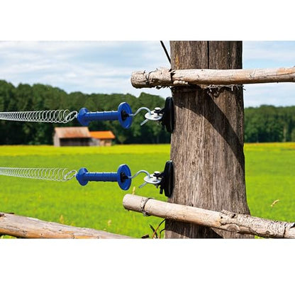 2 Pack Electric Fence Gate Kit, with Spring Gate Handle, 2 Anchor Insulators and 23 Feet Tension Big Spring，for Electric Fence Gate Livestock Fence Agricultural Fencing and Pasture - style: PK2 Spring Gate Kit