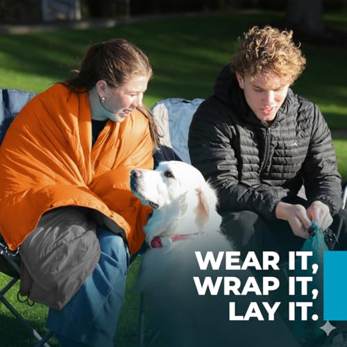 Puffy Blanket for Cold Weather - Down Camping Blanket with Sustainable Insulation, Lightweight & Warm Outdoor Camping Quilt, Water-Resistant, Compact & Packable - color: Sundrift