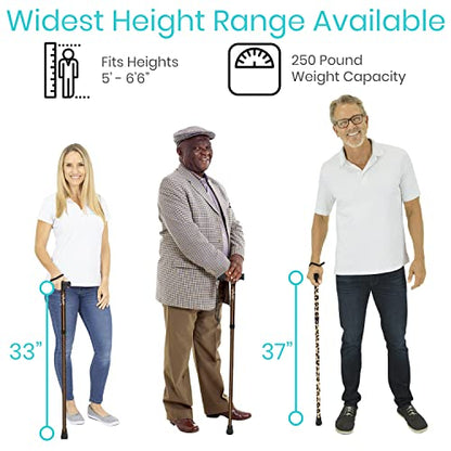 Vive Folding Cane - Foldable Walking Cane for Men, Women - Fold-up - color: Leopard