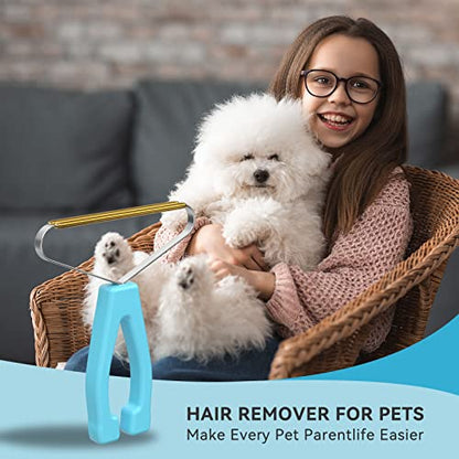 Pet Hair Remover, Dog and Cat Hair Remover, Carpet Rake, Carpet Scraper - color: Blue
